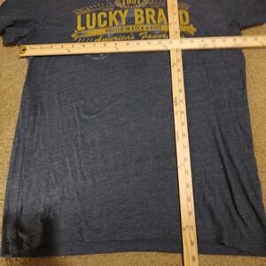 Lucky Brand Mens T Shirt "Rooted in Rock N Roll" Graphic Tee Blue Size L